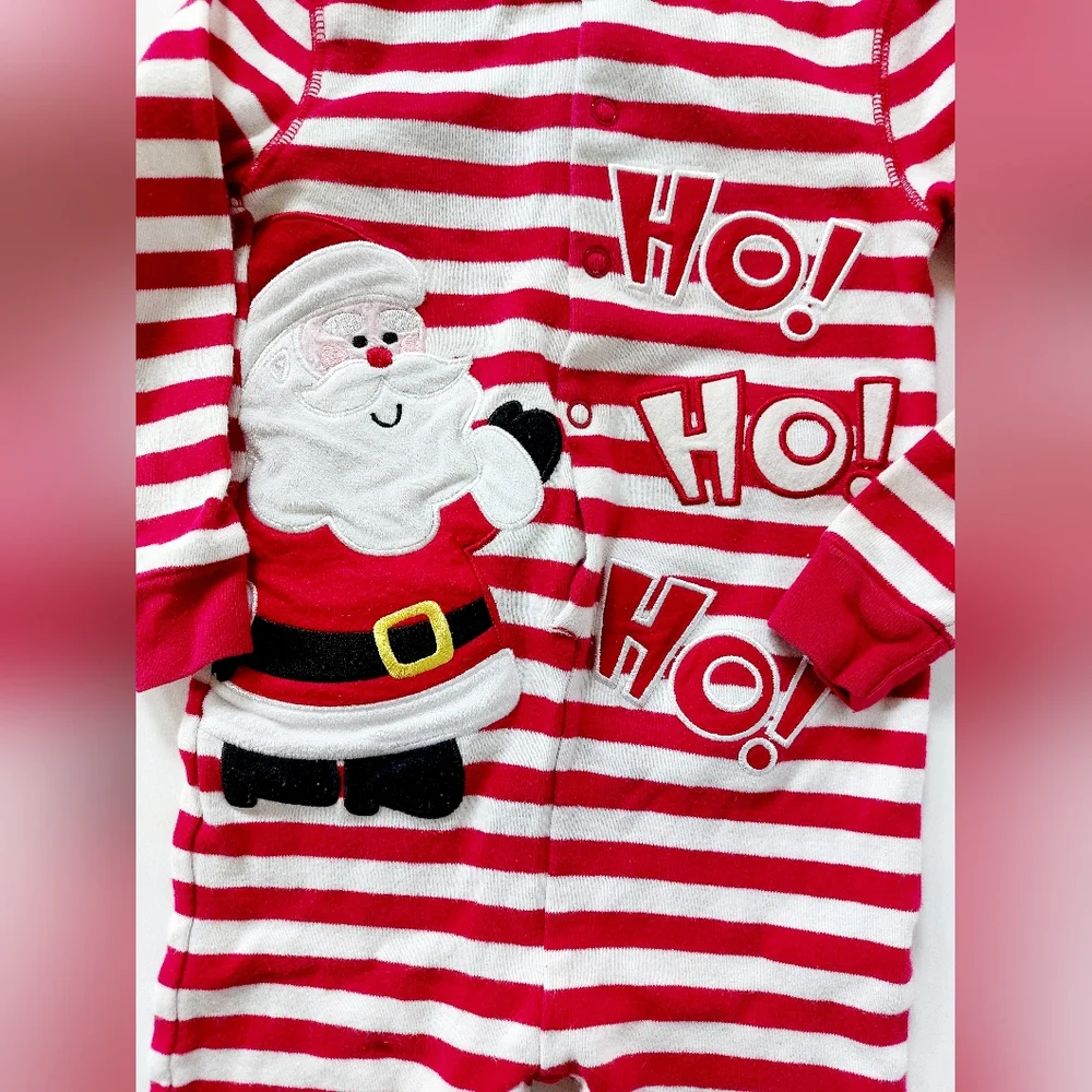 Christmas Pjs Hohoho Red & White Striped with Santa 3T‎